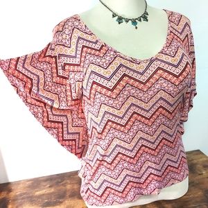 3 for $25- Wink Wink Pink & Mauve Zig-Zag Tee, Size Large
